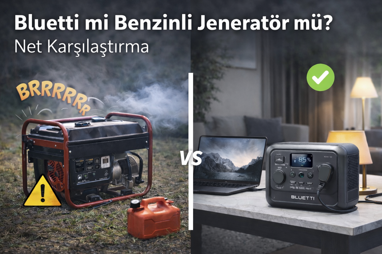 Bluetti mi Benzinli Jeneratör mü? Net Karşılaştırma