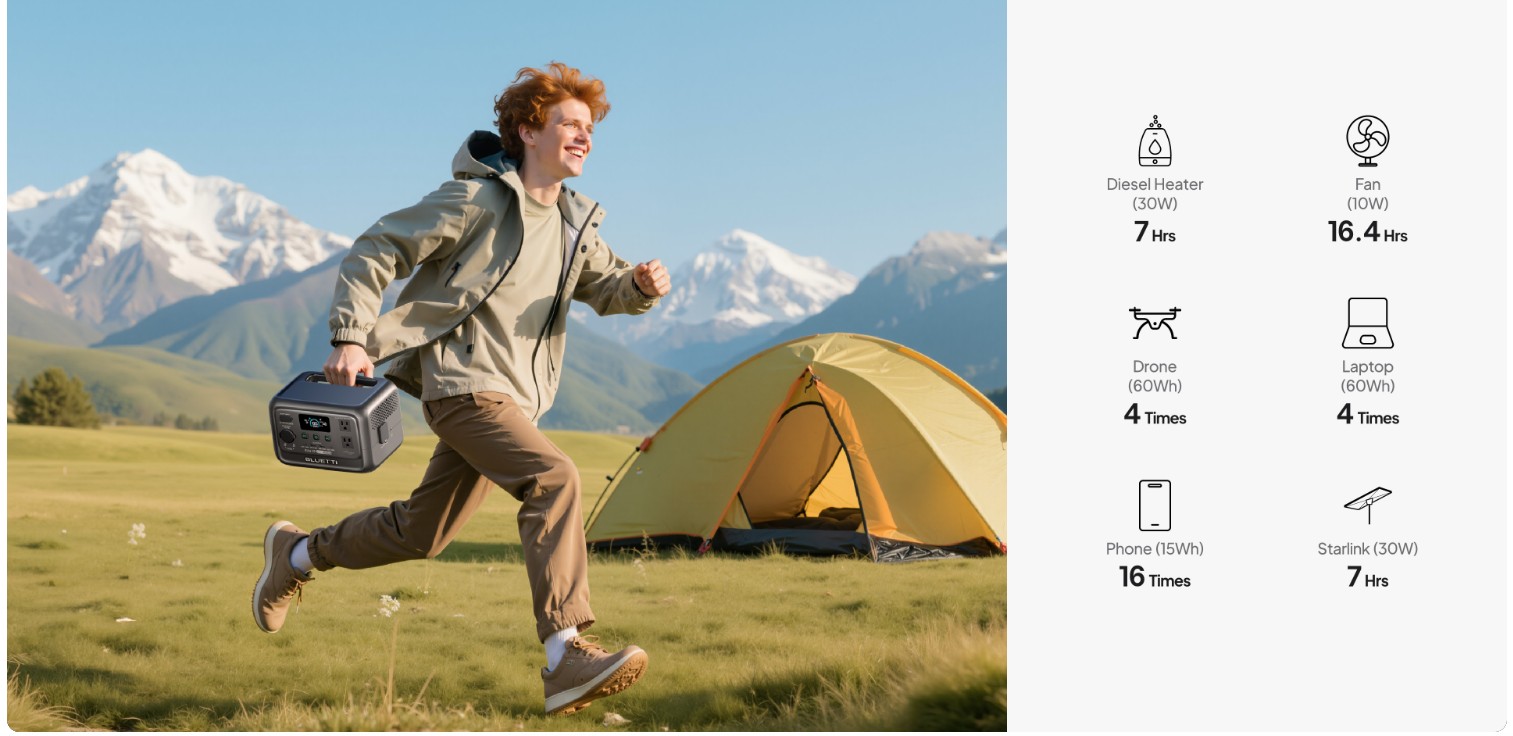 BLUETTI Elite 30 V2 kamp ve outdoor kullanım için taşınabilir güç istasyonu